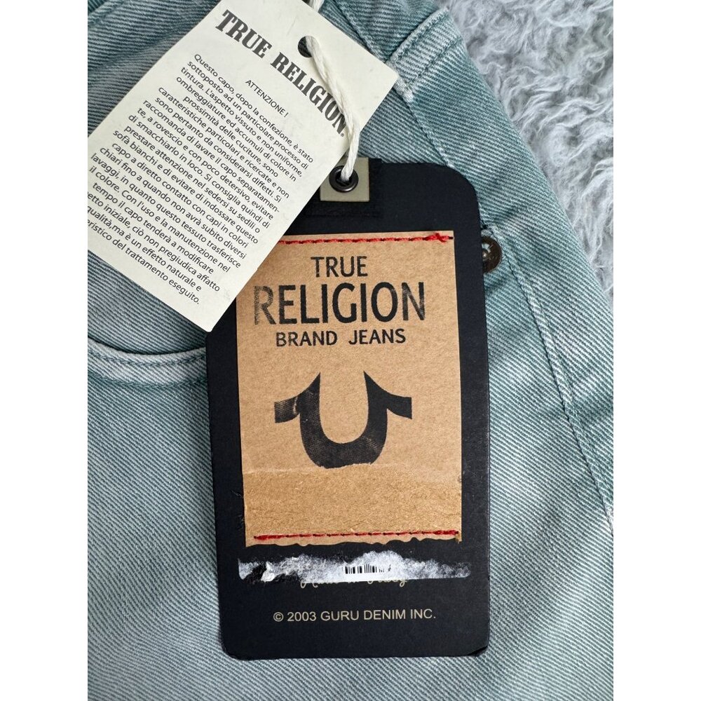 True Religion Womens Green Denim Shorts Sz 26 Cotton/Elastane NWT Made in Italy - Picture 10 of 16